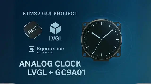 'Video thumbnail for STM32 Analog Clock on GC9A01 Display | LVGL + SquareLine Studio (Part 2)'