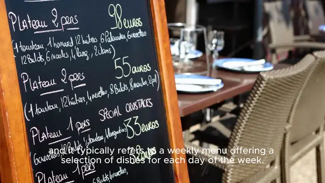 Video thumbnail for menu de la semaine Price