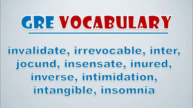 Video thumbnail for GRE Vocabulary: Invalidate, Irrevocable, Inter, Jocund, Insensate, Inured, Inverse, Intimidation