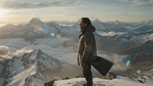 Video thumbnail for A lone traveler walks across a