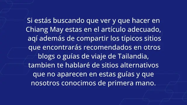 Video thumbnail for Que ver y hacer en Chiang Mai, Tailandia