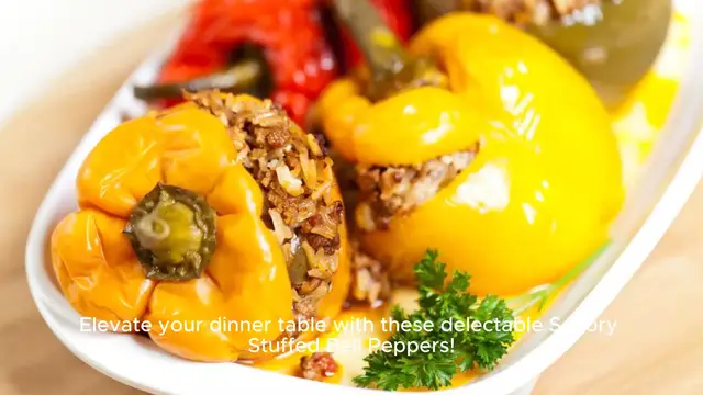 Video thumbnail for Savory Stuffed Bell Pepper Recipe--