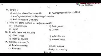 Video thumbnail for 10th Social Science Third Revision Question Paper 2019-2020 | Trichy District | English Medium