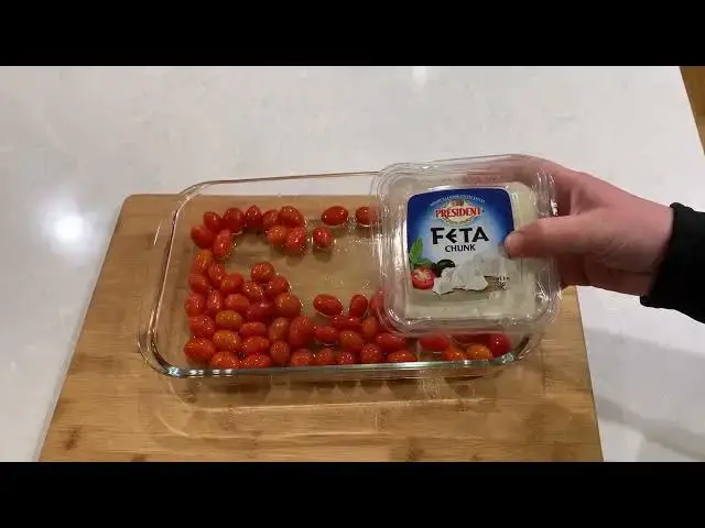 'Video thumbnail for Baked Feta Cheese Pasta   With Garlic and Basil'