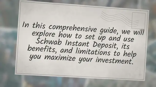Video thumbnail for Maximizing Your Investment: A Comprehensive Guide to Schwab Instant Deposit