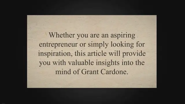 Video thumbnail for Inside the Mind of Grant Cardone: A Comprehensive Review of His Career, Business Strategies, and Impact