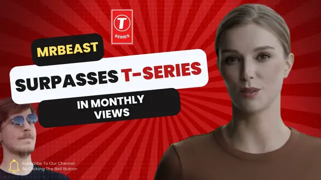 'Video thumbnail for MrBeast Surpasses T Series in Monthly Views, Closing in on Subscriber Count!'