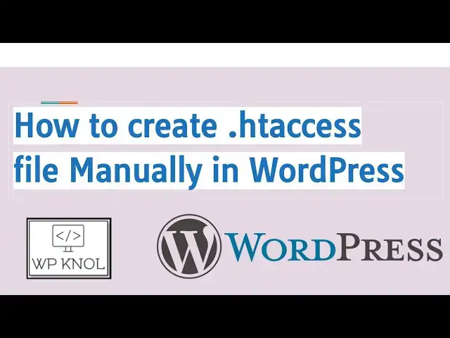 'Video thumbnail for How to create htaccess file Manually in WordPress'