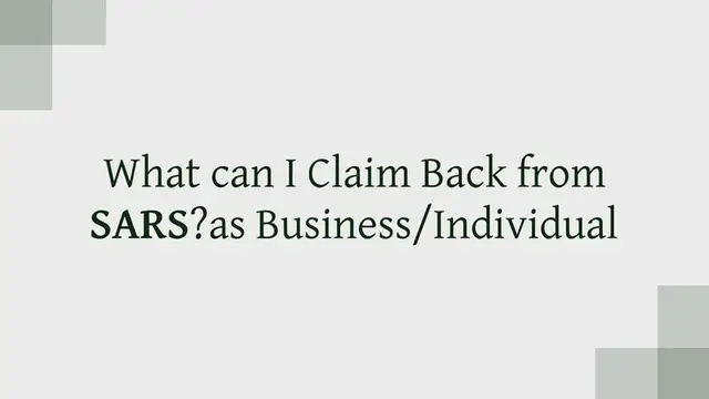 Video thumbnail for What can I Claim Back from SARS? as Business/Individual: