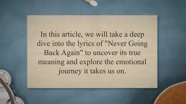 'Video thumbnail for Unpacking the Emotional Journey of "Never Going Back Again" by Fleetwood Mac: A Deep Dive into the Lyrics and Their Meaning'