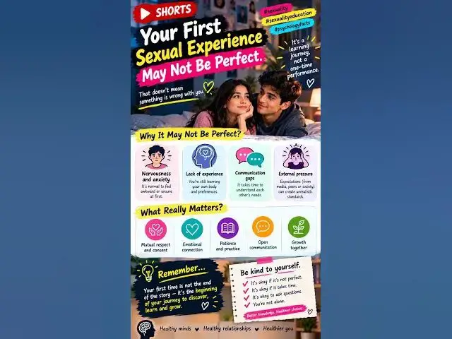 Video thumbnail for Your first sexual experience may not be perfect. #sexuality #sexualityeducation #psychologyfacts