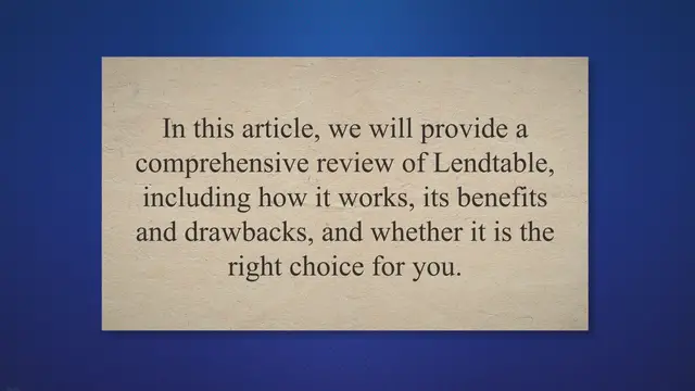 Video thumbnail for Lendtable Review: A Comprehensive Guide to the Pros and Cons of Using the Service