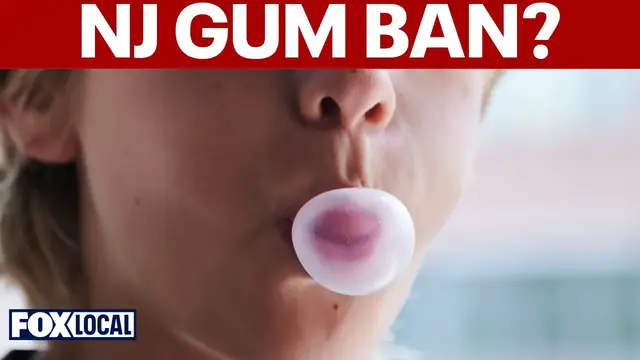 Video thumbnail for New Jersey bill threatens to ban chewing gum