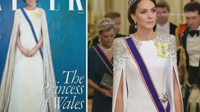 Video thumbnail for Mixed Reactions Emerge Over New Portraits of Kate Middleton and King Charles III