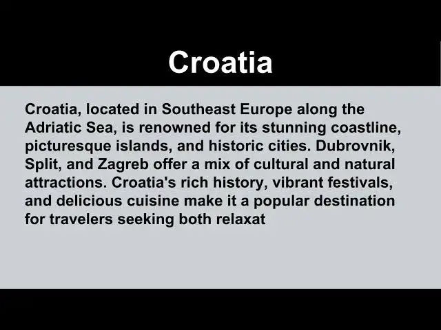 Video thumbnail for Short Essay on Croatia