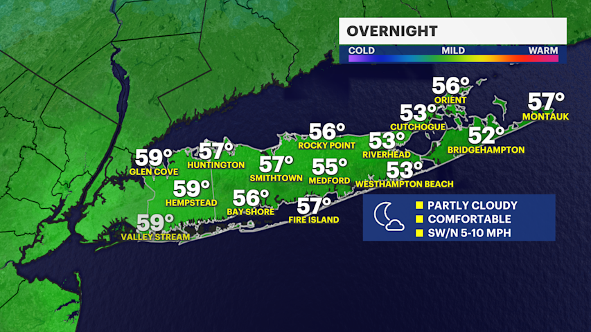 Video thumbnail for Comfortable overnight ahead of a more summerlike stretch of Long Island weather