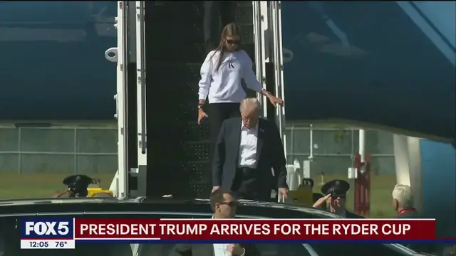 Video thumbnail for Trump arrives at Ryder Cup in Long Island