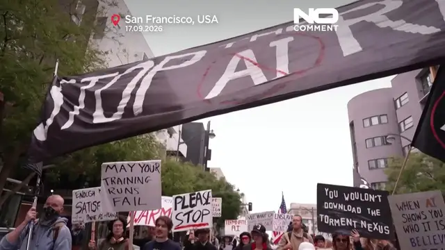 Video thumbnail for Protesters target OpenAI and Anthropic in San Francisco over AI safety fears