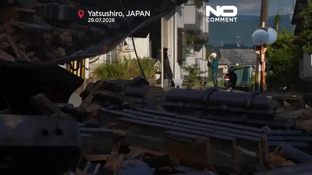 Video thumbnail for Japan shopping mall explosion after 7.1 quake captured on dashcam footage