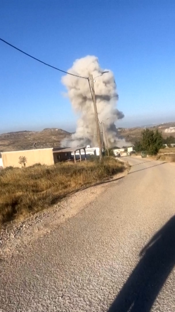 Video thumbnail for Smoke rises in illegal Israeli settlement after Iranian missile attack