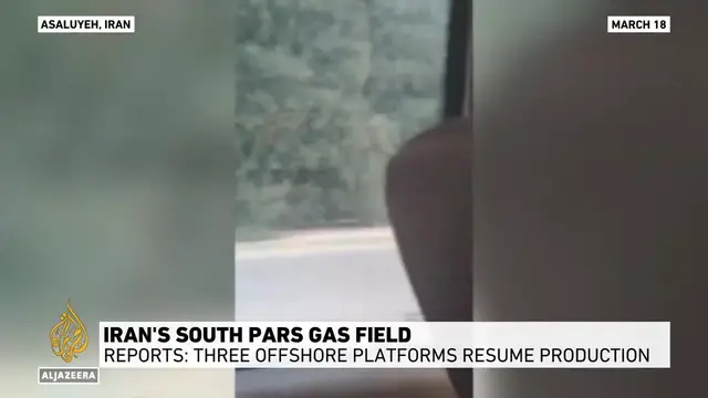 Video thumbnail for Three offshore platforms resume production at Iran’s South Pars gasfield