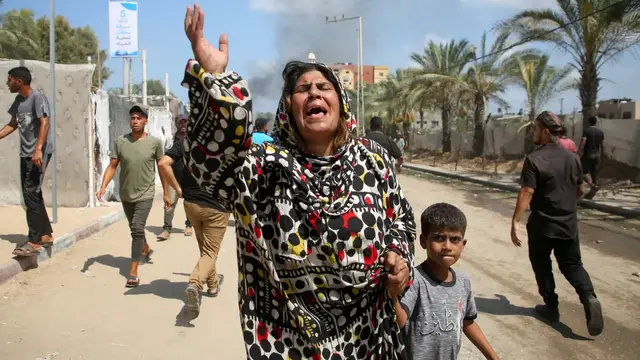 'Video thumbnail for Gaza city evacuation order: Palestinians being forcibly displaced to al-Mawasi'