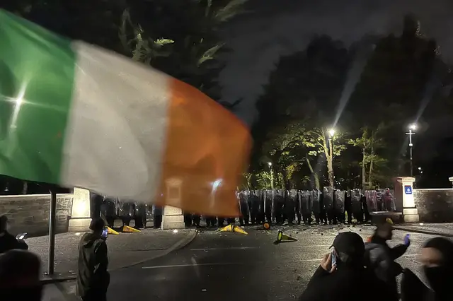 'Video thumbnail for Ireland anti immigration unrest: Dozens arrested outside hotels housing asylum seekers'