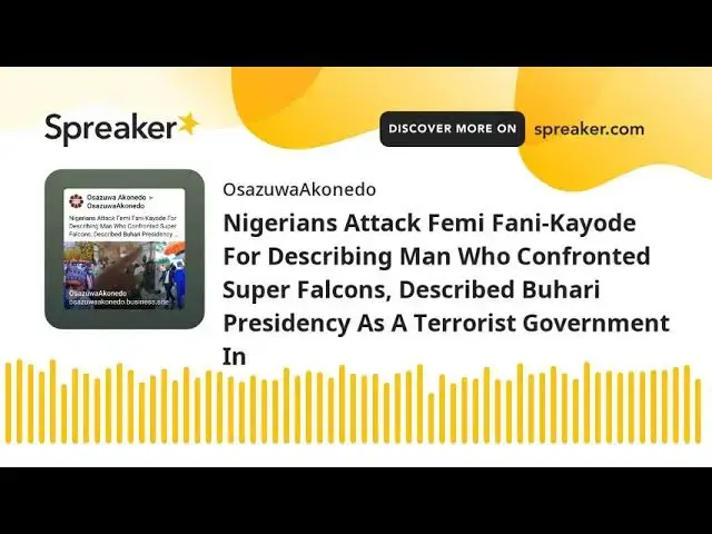 Video thumbnail for Nigerians Attack Femi Fani-Kayode For Describing Man Who Confronted Super Falcons, Described Buhari