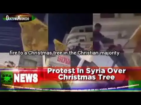 Video thumbnail for Protest In Syria Over Christmas Tree
