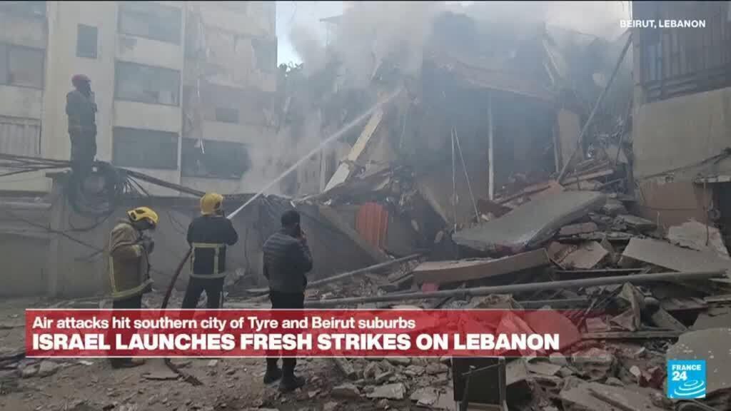 Video thumbnail for Israel hits Lebanon with fresh strikes as ground operation expands