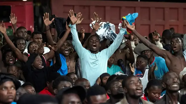 Video thumbnail for DR Congo fans celebrate reaching World Cup knockout stage