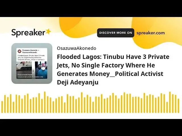 Video thumbnail for Flooded Lagos: Tinubu Have 3 Private Jets, No Single Factory Where He Generates Money__Political Act
