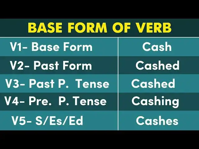 'Video thumbnail for CASH Past Tense, Present, Future, Participle Form - V1 V2 V3 V4 V5'