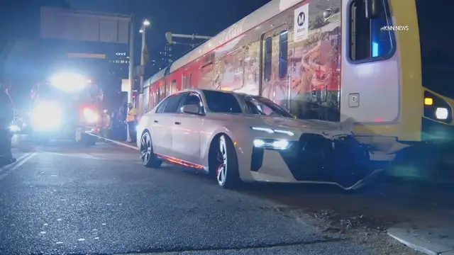 Video thumbnail for US, Los Angeles: Downtown Los Angeles Metro Train vs Vehicle Hit-and-Run.