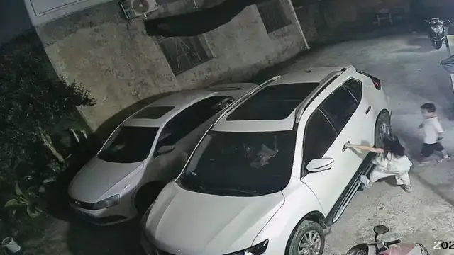Video thumbnail for Girl Starts Parked Car While Playing with Brother in Zhangzhou
