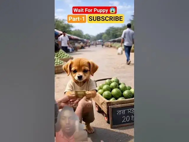 Video thumbnail for The poor puppy din't have cash to buy watermelon🍉 part-1 #animahal #ai #shorts #puppy