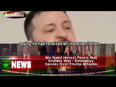 'Video thumbnail for We Need Honest Peace, Not Endless War - Zelenskyy Speaks Over Trump Attacks'