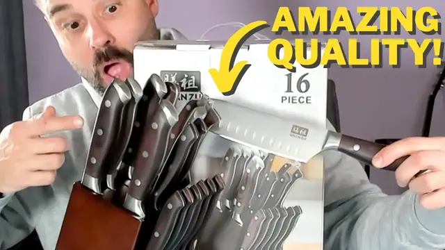 'Video thumbnail for Unboxing & Full Review: SHAN ZU High Carbon Steel Japanese Knife Set with Block'