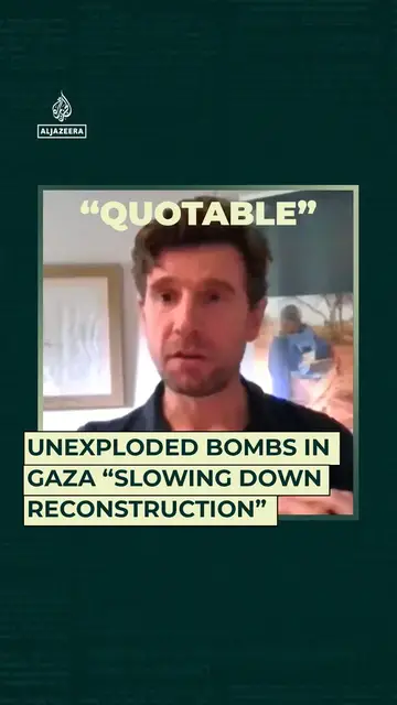 'Video thumbnail for When it comes to clearing munitions, the "scale of the challenge" in Gaza is something new'