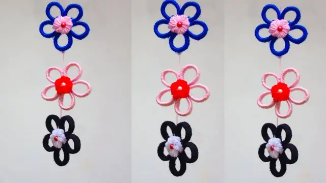 Video thumbnail for Wool craft ideas easy | Amazing Woolen Flower Craft Ideas