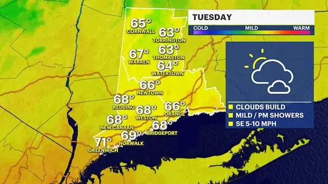 Video thumbnail for Nice stretch before a wet finish to the week across Connecticut