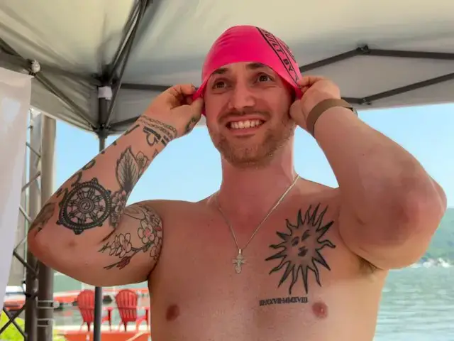 Video thumbnail for Historic Greenwood Lake swim honors Warwick toddler