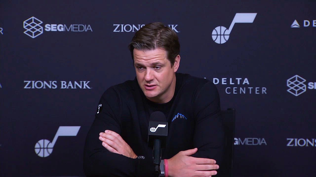 Video thumbnail for Will Hardy wants Jazz F Ace Bailey to 'Be a Winning Player on Both Sides of the Ball'