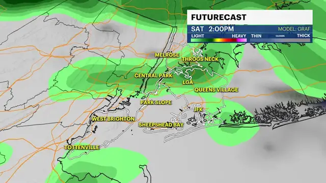 Video thumbnail for Mix of sun and clouds, with warm temperatures for Sunday for Brooklyn