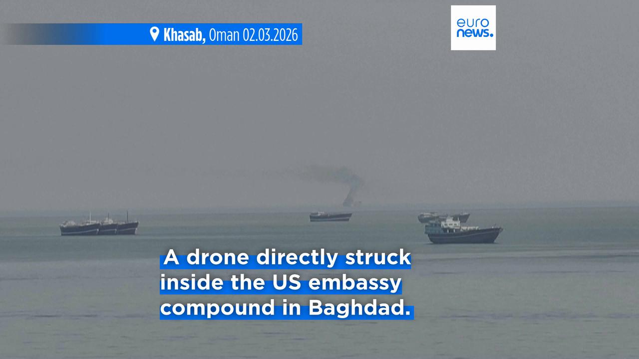 Video thumbnail for Iran fires barrages at Israel and wider region after killing of two of its top security officials