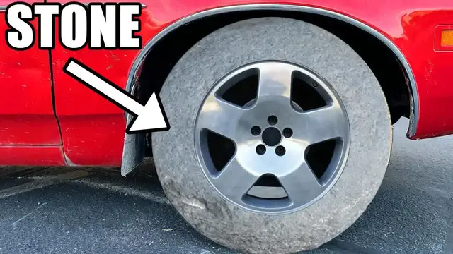 'Video thumbnail for DIY Road Repair:  Fixing Asphalt with Stone Wheel & Car Tire'