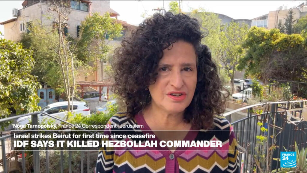 Video thumbnail for Israel says it killed Hezbollah commander in first strike on Beirut since ceasefire