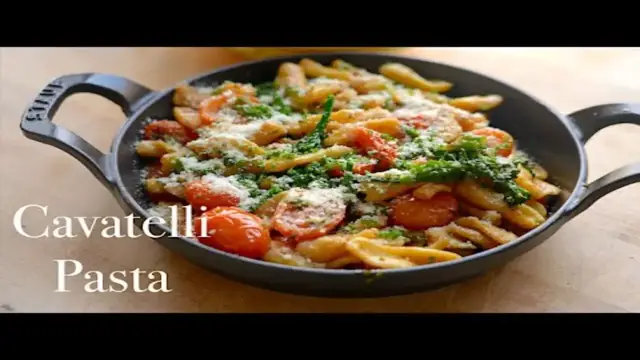 'Video thumbnail for Cavatelli Pasta, Marinated Tomatoes, & Broccolini'