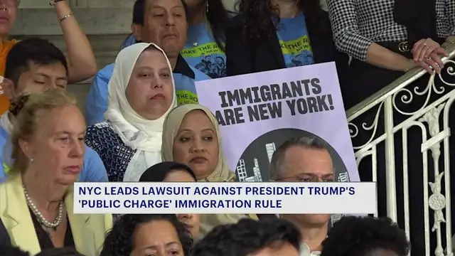 Video thumbnail for States, cities sue over Trump rule seeking to deny green cards to immigrants using public benefits