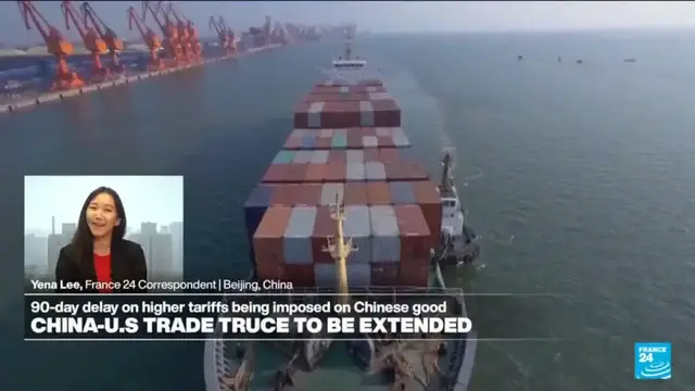 'Video thumbnail for Trump extends tariff truce with China for 90 days'